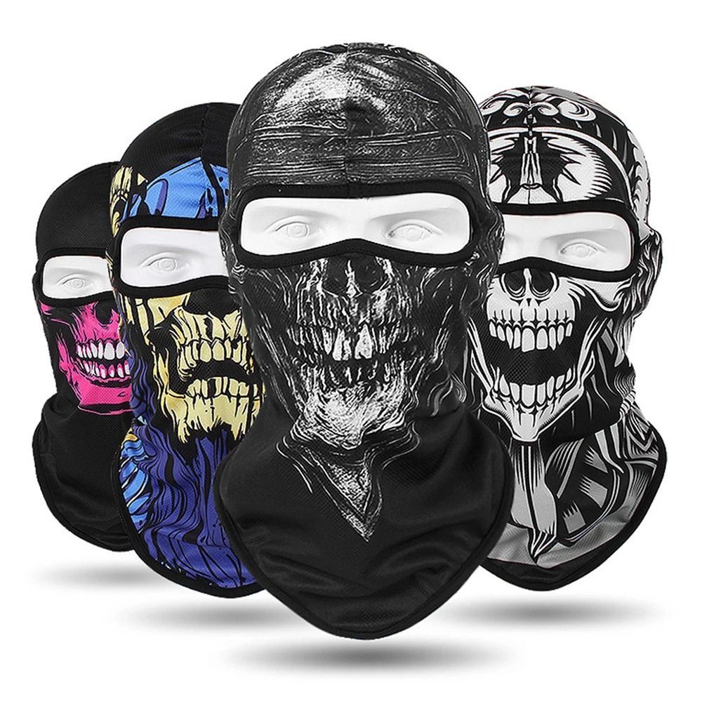 Skull Cap Helmet Liner - Skull Print Headgear Cap Sunscreen Balaclava