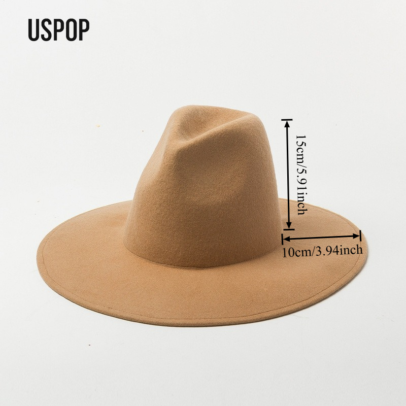 USPOP Autumn Winter Fashion Pl - Fedora Hat Wool avaliação e preço