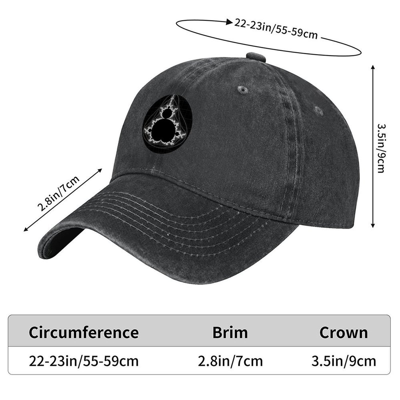 White - Linear Mandelbrot Base - Golf Cap Dad avaliação e preço