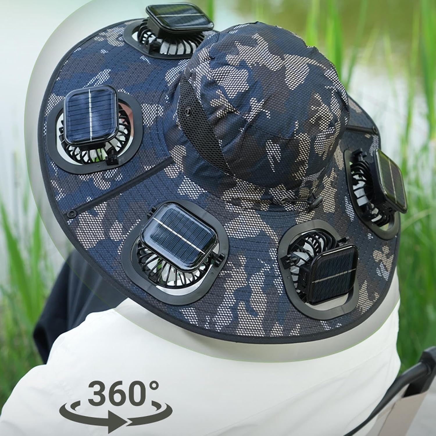 Hot 6 Fans Solar Fan Hat Breat - Visor Sun Hat avaliação e preço