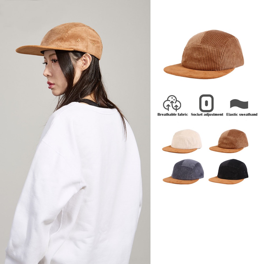Versatile Retro Flat Brim Base - Corduroy Cap 5 Panel avaliação e preço