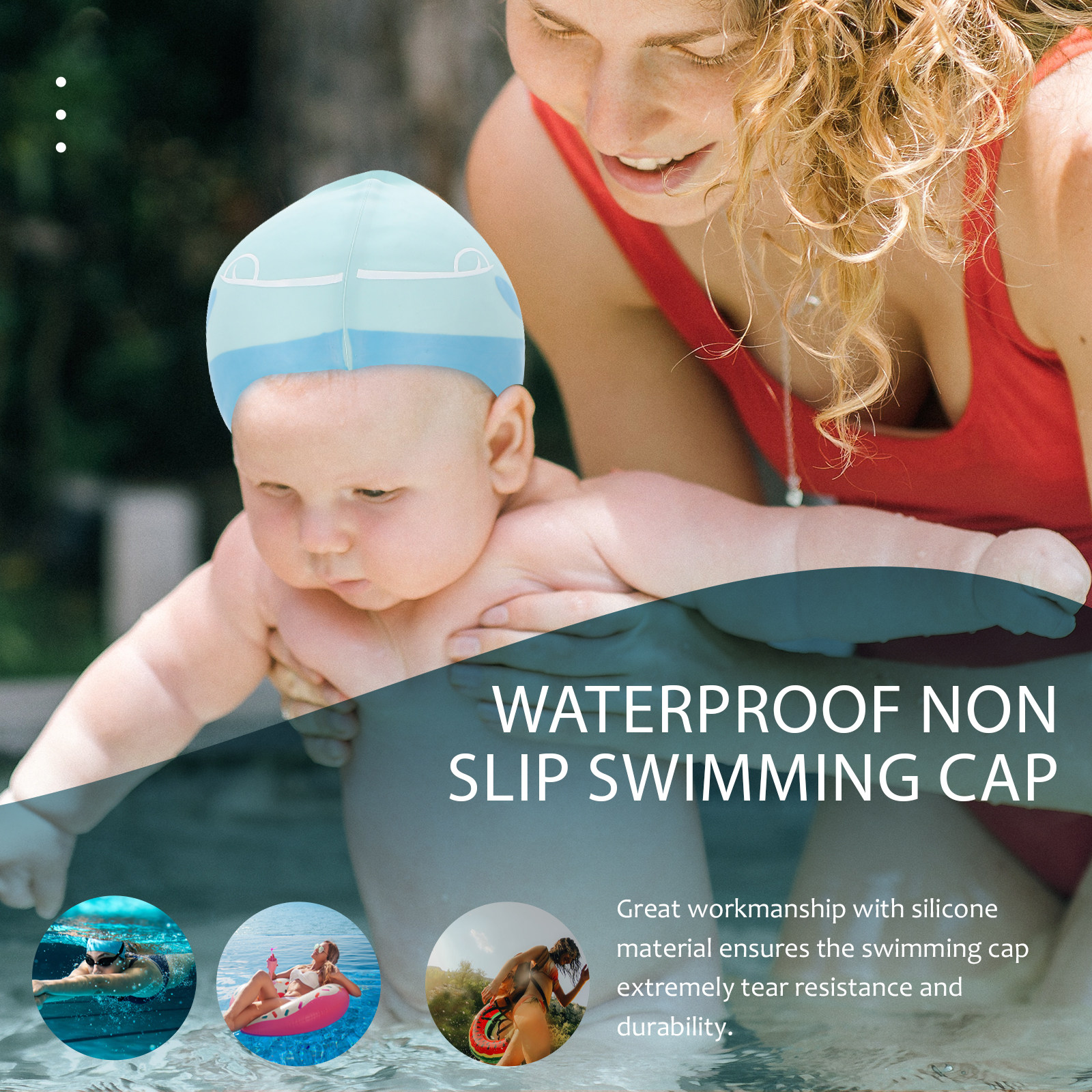 Silicone Cartoon Swimming Hat  - Swim Hat Silicone avaliação e preço