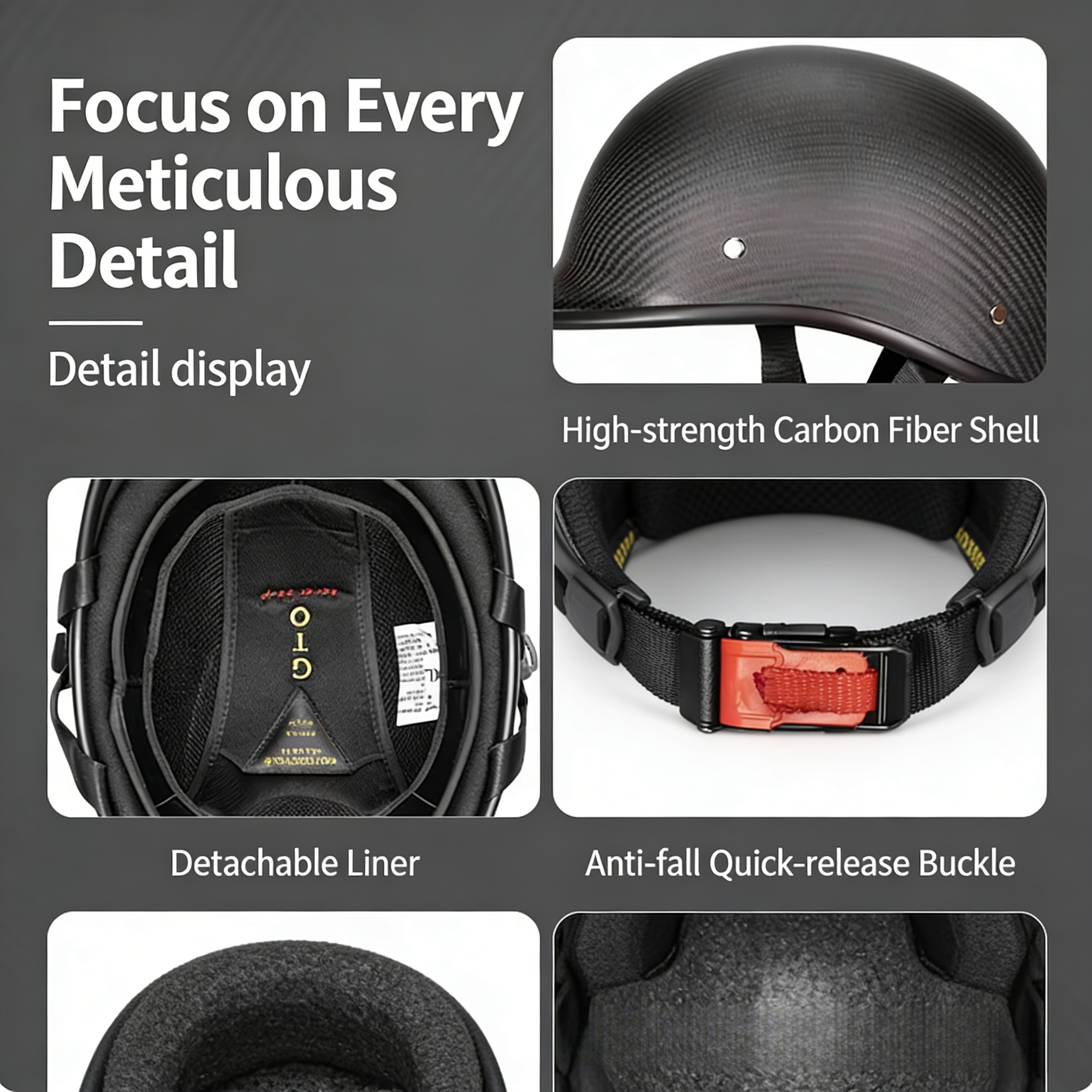 Lightweight Carbon Fiber Half  - Skull Cap Helmet Liner avaliação e preço