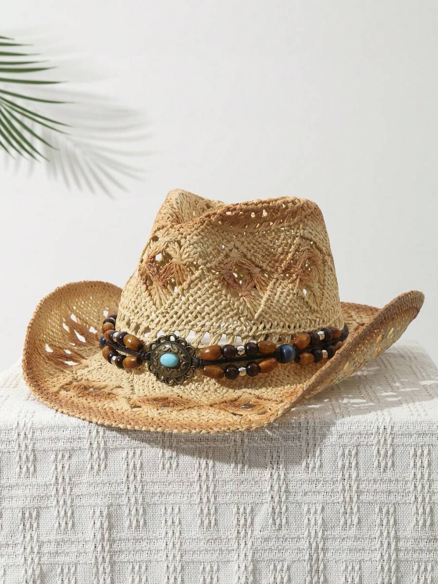 Hand Woven Straw Cowboy Hat Wi - Cowboy Hat Straw avaliação e preço