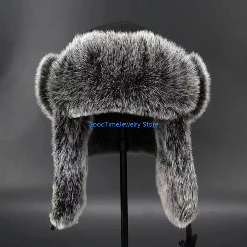 193D Furry Lined Trapper Hat w - Trapper Hat Ear Flap avaliação e preço