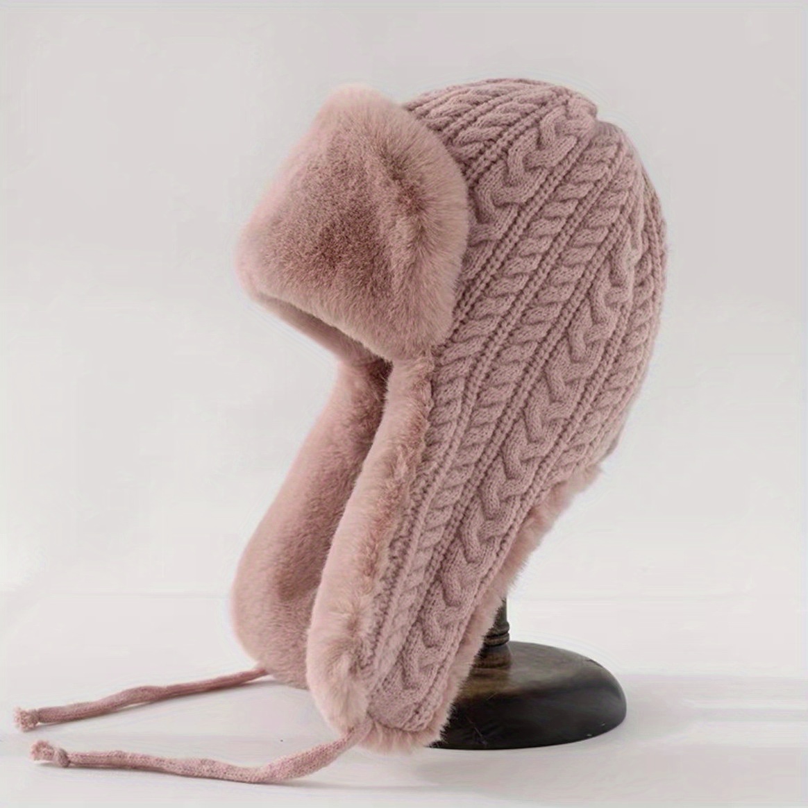 Women's Knit Hat with Extended - Winter Trapper Hat avaliação e preço