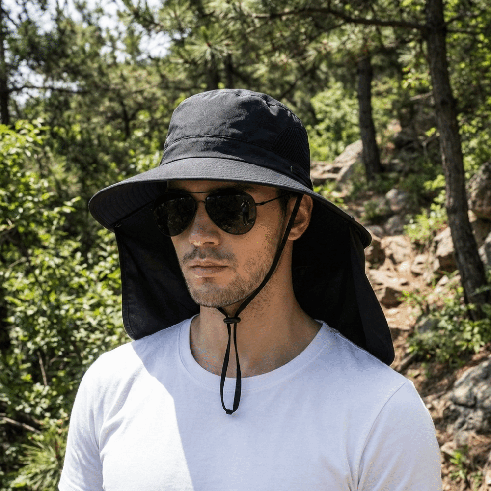 Removable Cloth Men Sun Hat Bi - Visor Sun Hat avaliação e preço