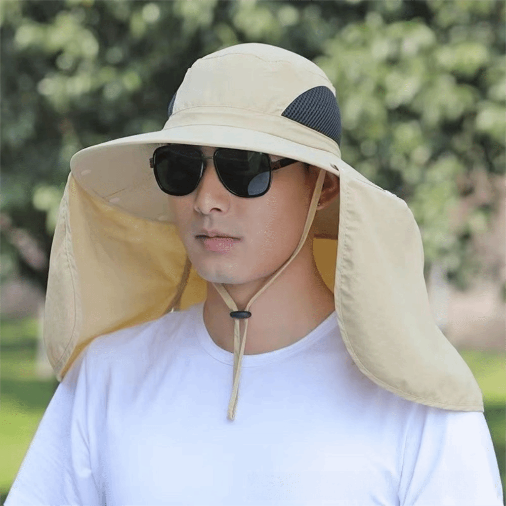 Removable Cloth Men Sun Hat Bi - Visor Sun Hat avaliação e preço