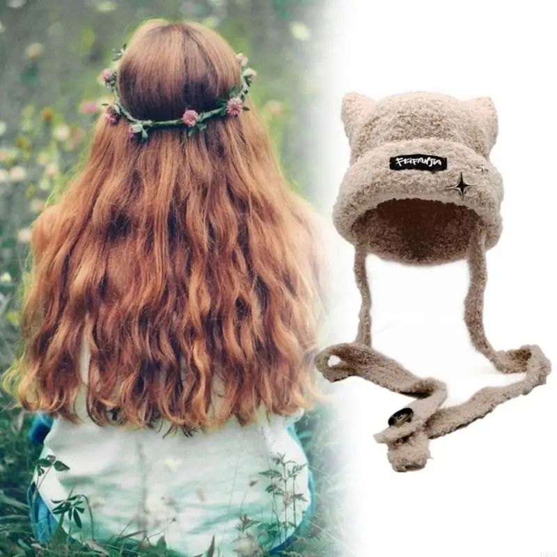 L93F Handmade Knit Ear Trapper - Winter Trapper Hat avaliação e preço