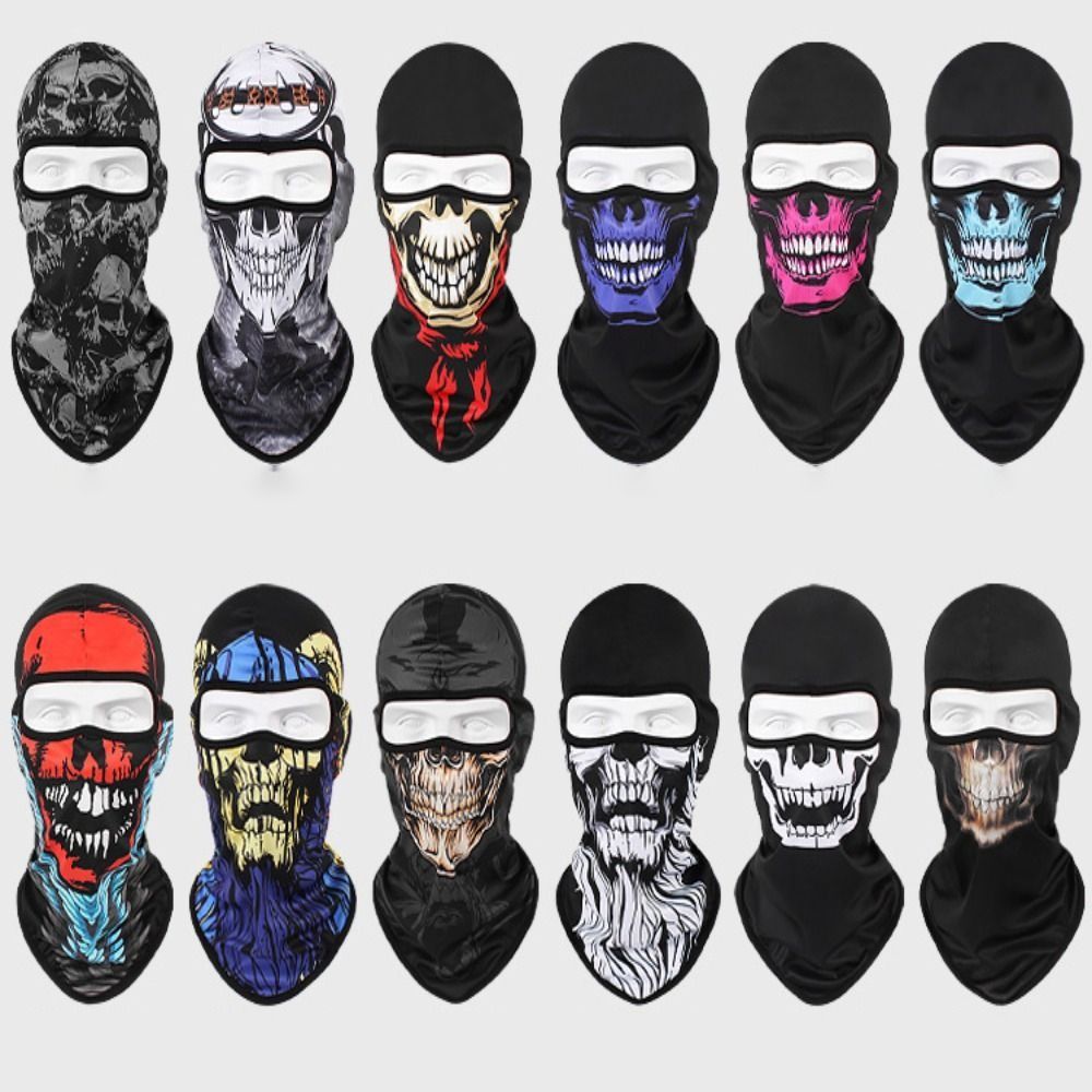 Skull Print Headgear Cap Sunsc - Skull Cap Helmet Liner avaliação e preço