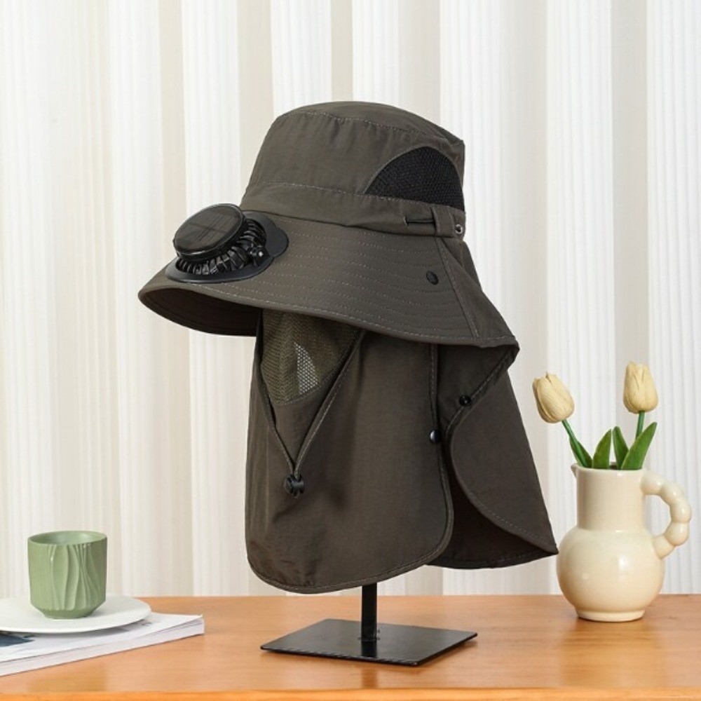 Portable Solar Rechargeable Fa - Sun Hat Wide Brim avaliação e preço